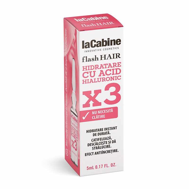 La Cabine Flash Hair Moisture Hyaluronic fiole pentru par, 5ml