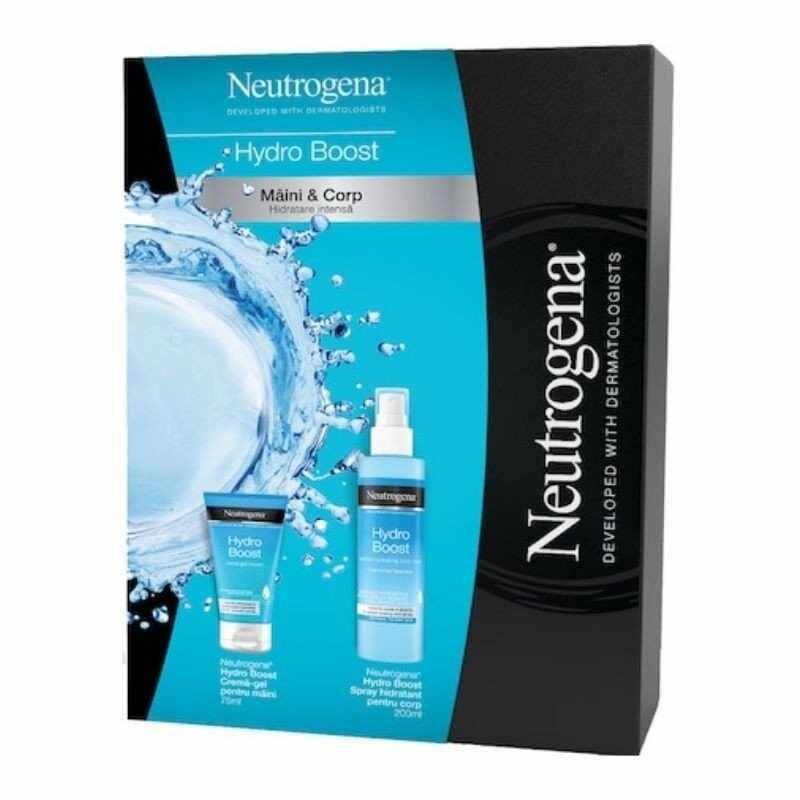 Neutrogena Hydro Boost Gift Hand Cream 75 ml+Spray de corp hidratant, 200 ml
