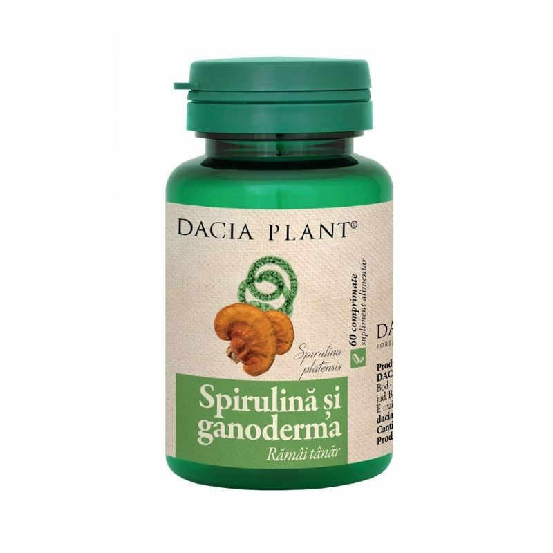DACIA PLANT Spirulina & Ganoderma, 60 comprimate