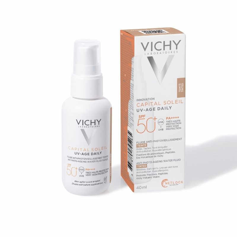 VICHY CAPITAL SOLEIL UV AGE Daily Tinded SPF50+ fluid colorat, 40ml