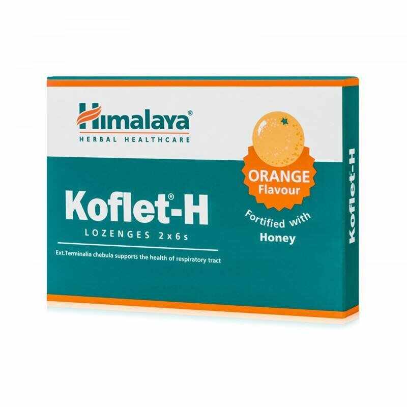 Himalaya, Koflet-H aroma de portocale, ajuta respiratia, 12 pastile