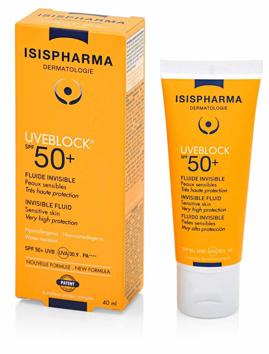 Fluid protectie solara SPF50+ UVEBLOCK, 40ml, Isis Pharma