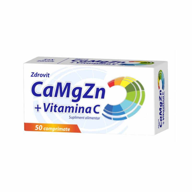 Zdrovit Calciu + Magneziu + Zinc + Vitamina C, 50 comprimate