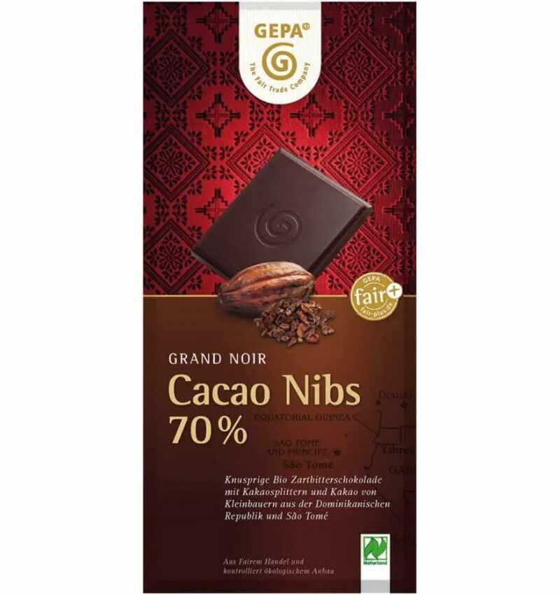 Ciocolata amaruie cu 70% cacao, 100g, Gepa