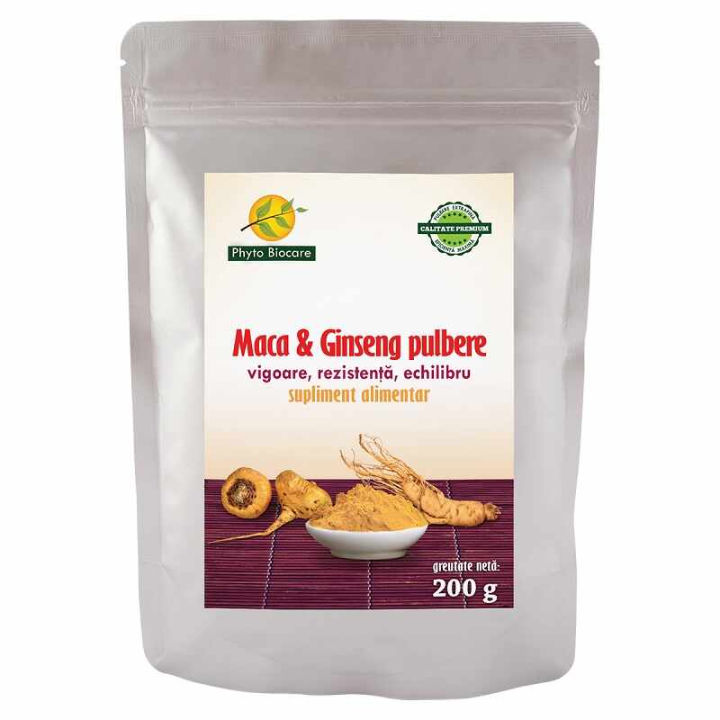 Pulbere de maca si ginseng, 200g, Phyto Biocare