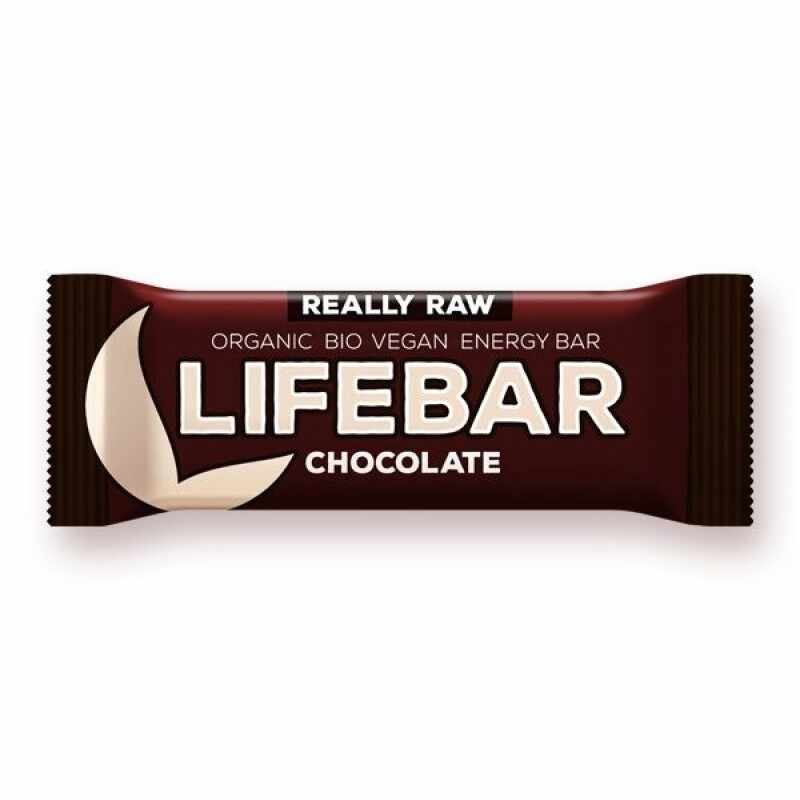 Baton cu ciocolata raw Lifebar Bio, 47g, Lifefood