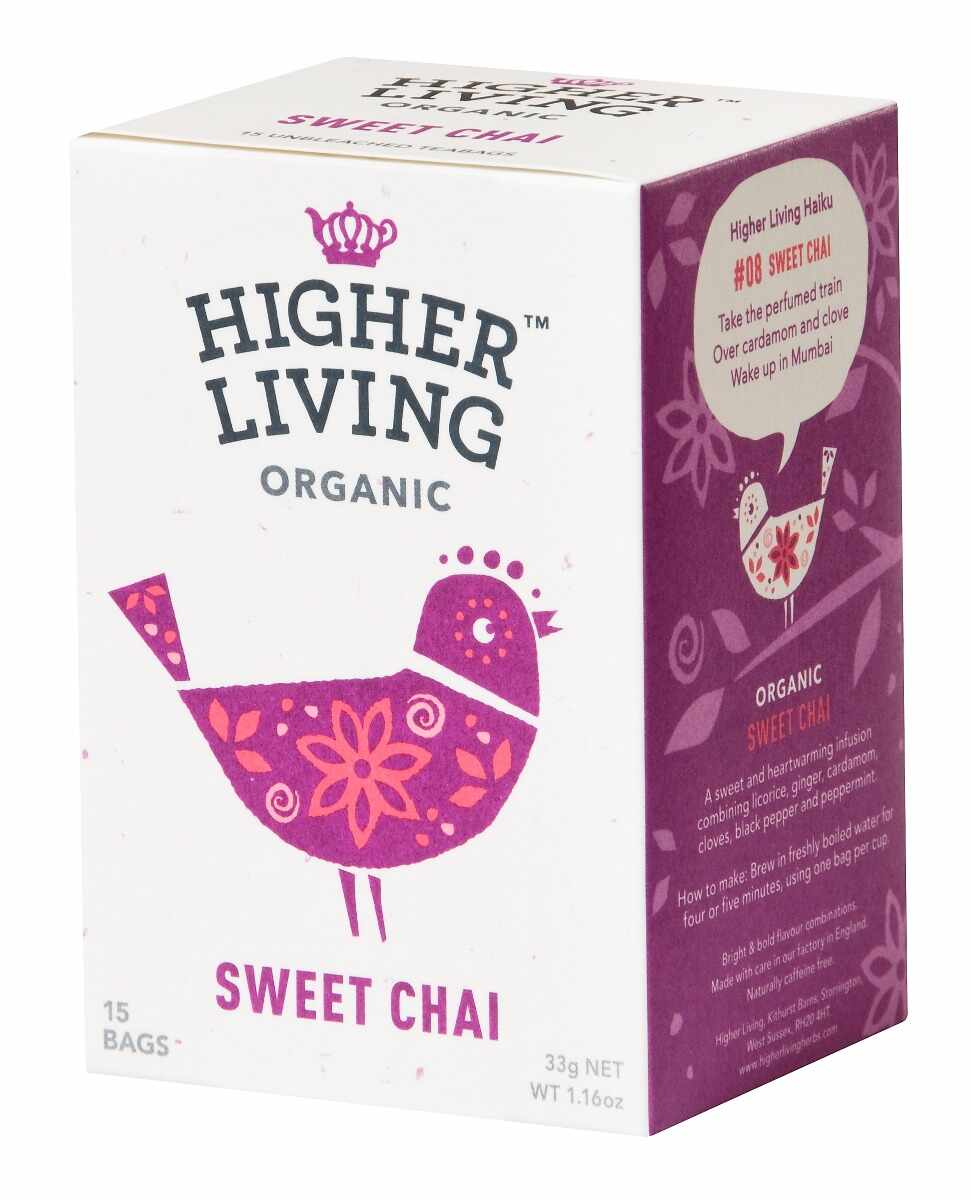 Ceai Sweet Chai Bio, 15 plicuri, Higher Living