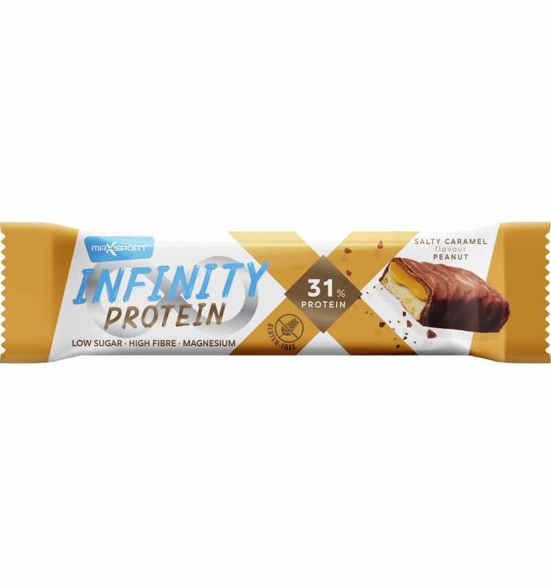 Baton proteic cu caramel sarat Infinity Protein 31%, 55g, Max Sport