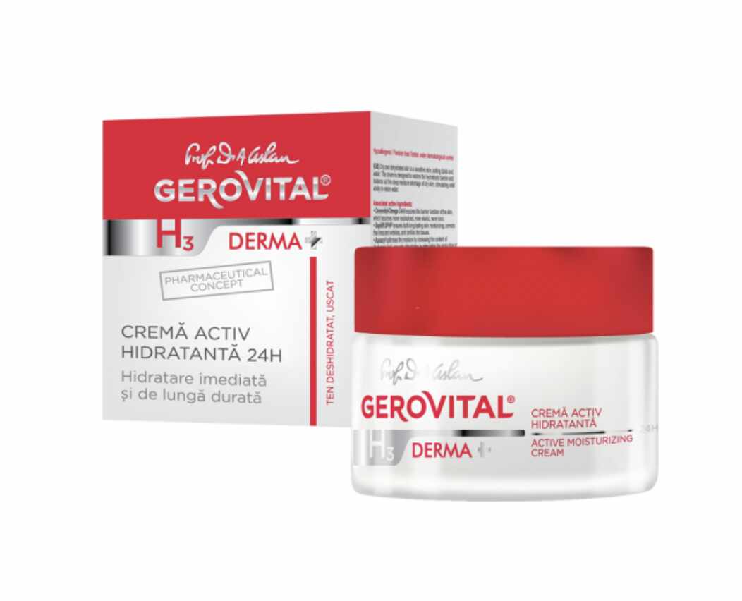 Crema activ hidratanta 24h, Gerovital Derma H3, 50ml - Gerovital