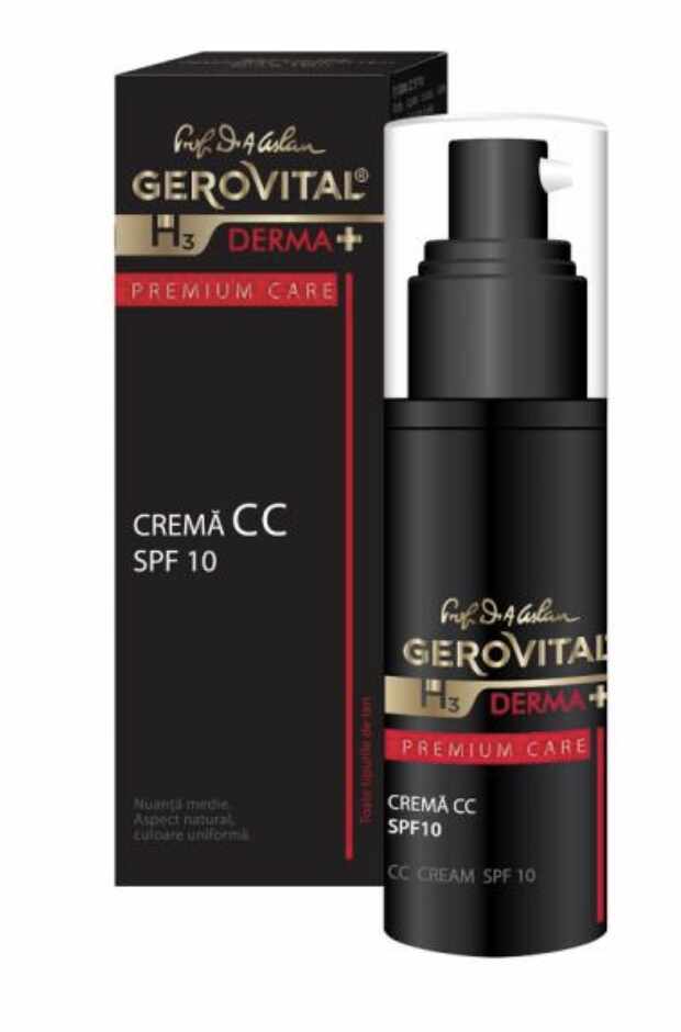 Crema de fata CC, SPF 10, Gerovital Derma H3, 30ml - Gerovital
