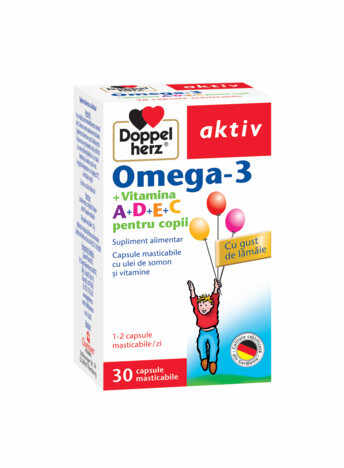 Doppelherz Aktiv Omega-3 Vit A+D+E+C pentru copii x 30 capsule