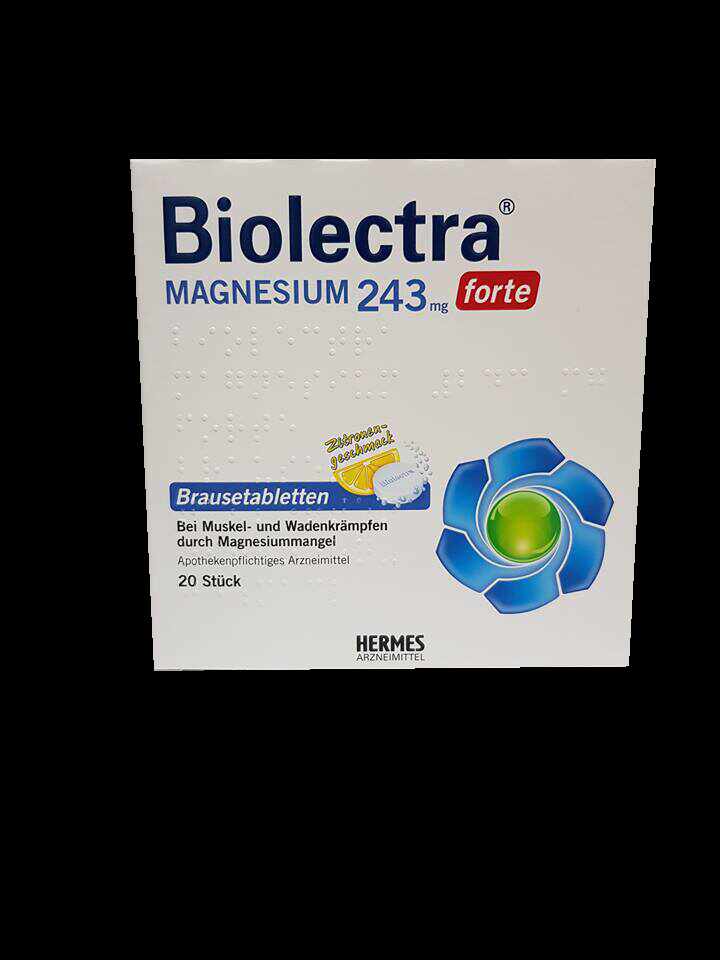 Biolectra Magnesium 243 mg forte cu aroma de lamaie, x 20 tablete