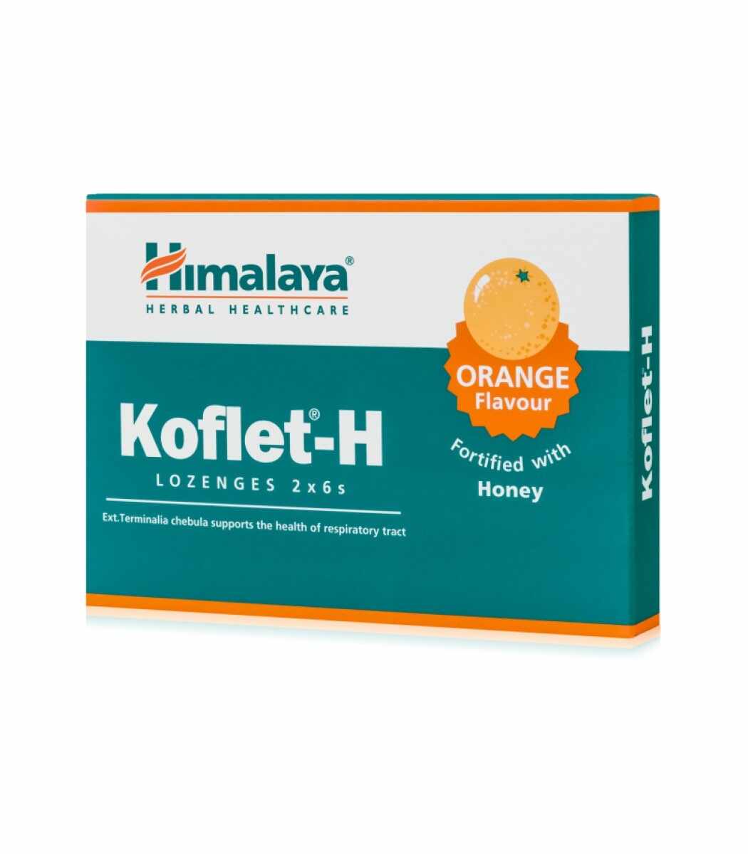 Koflet-H portocale, 12 comprimate de supt, Himalaya