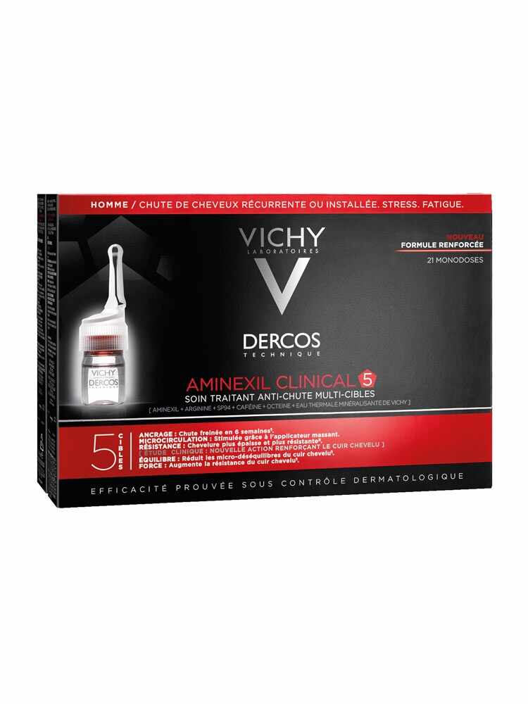 Vichy Dercos Aminexil clinical 5 tratament anticadere barbati, 21 fiole