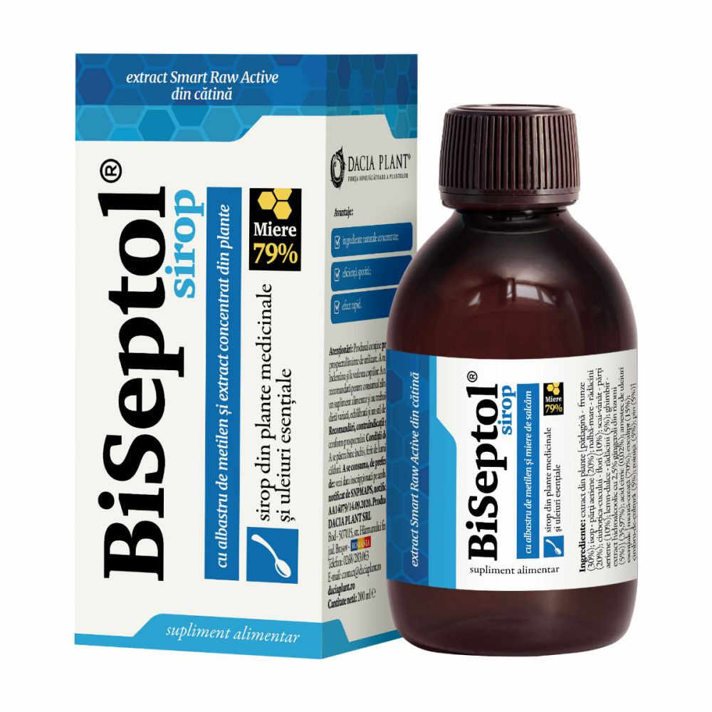 BiSeptol sirop cu miere si albastru de metilen x 200ml