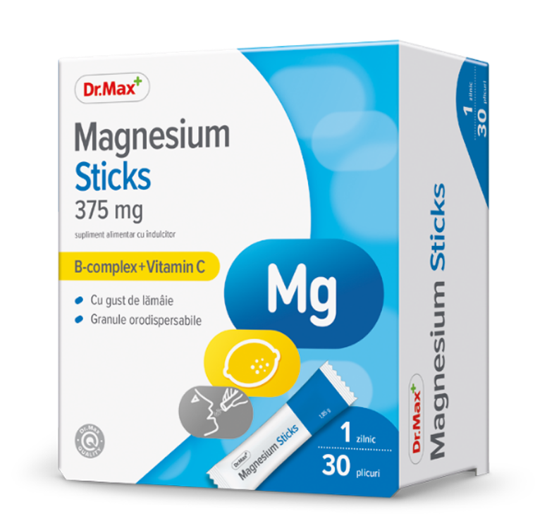 Dr.Max Magnesium Sticks 375mg, 30 pliculete orodispersabile