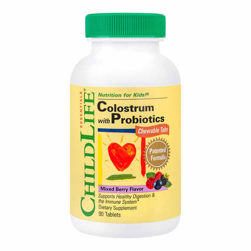Secom ChildLife Colostrum cu Probiotice, 90 tablete masticabile