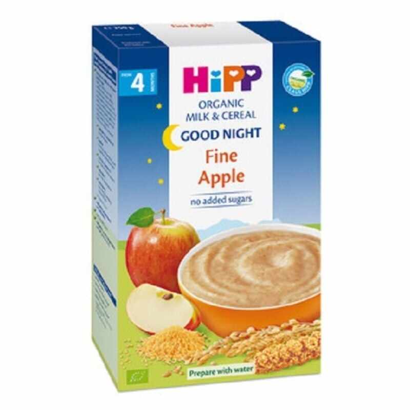 Hipp Lapte si Cereale cu mar - Noapte Buna, +4 luni, 250g
