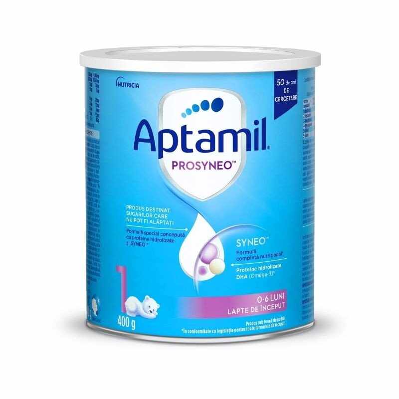 Lapte praf Aptamil PROSYNEO 1 Lapte de inceput, 400g, 0-6 luni