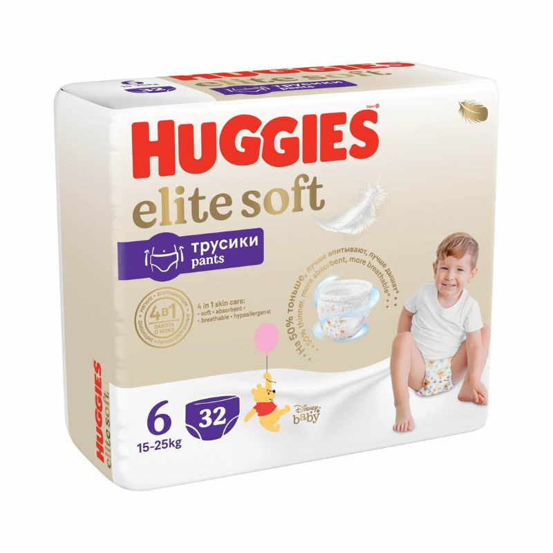 Huggies Elite Soft Pants Mega Nr.6, 15-25 kg, 32 bucati