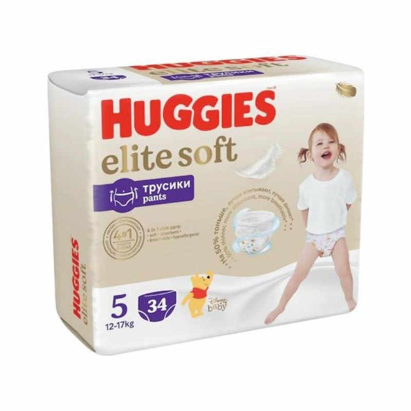Huggies Pants Elite Soft Mega, Nr.5, 12-17 kg, 34 bucati