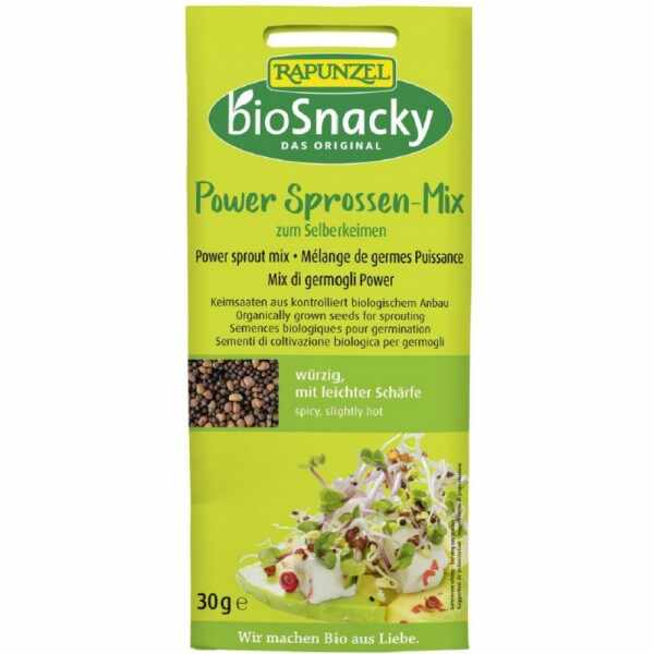 Mix de seminte bio power pentru germinat BioSnacky, 30g, Rapunzel