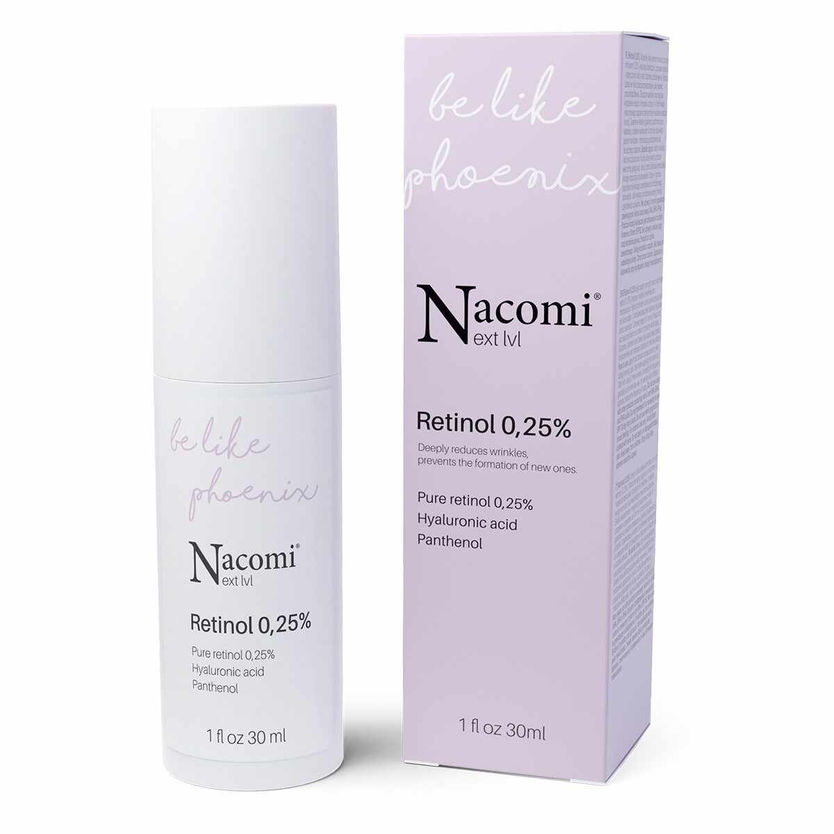 Ser retinol 0,25% Next Level, 30ml, Nacomi