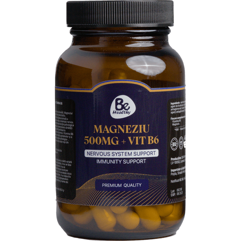 Magneziu 500mg + Vitamina B6, 60 capsule, Be Healthy
