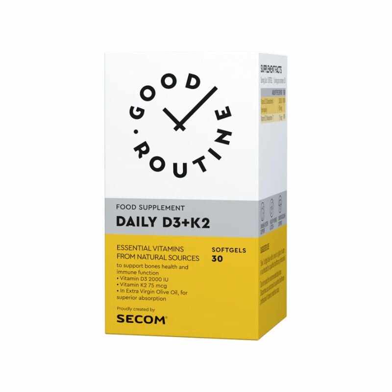 Secom Good Routine Daily D3+K2, 30 capsule moi