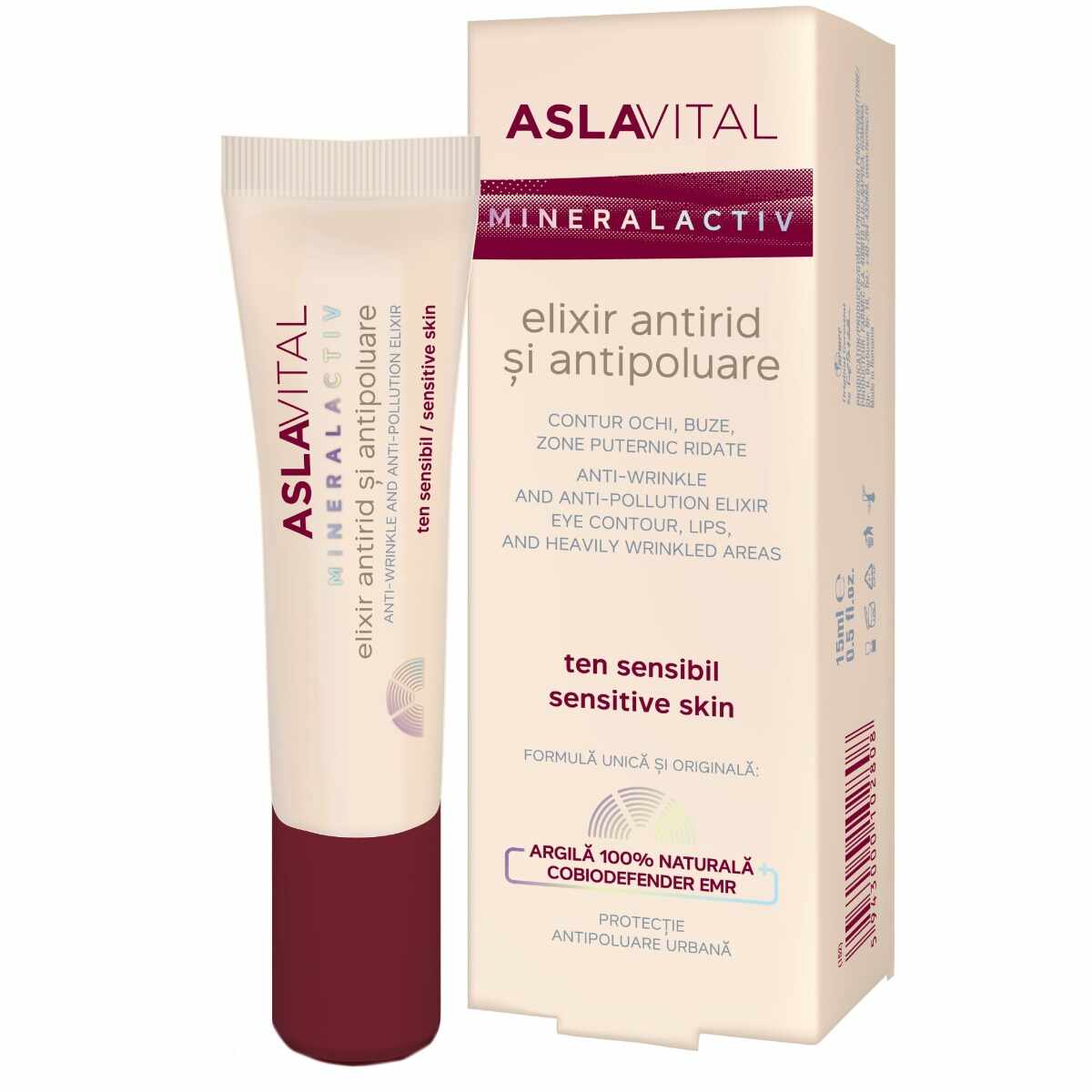 Elixir antirid si antipoluare pentru ochi MineralActiv, 15ml, AslaVital
