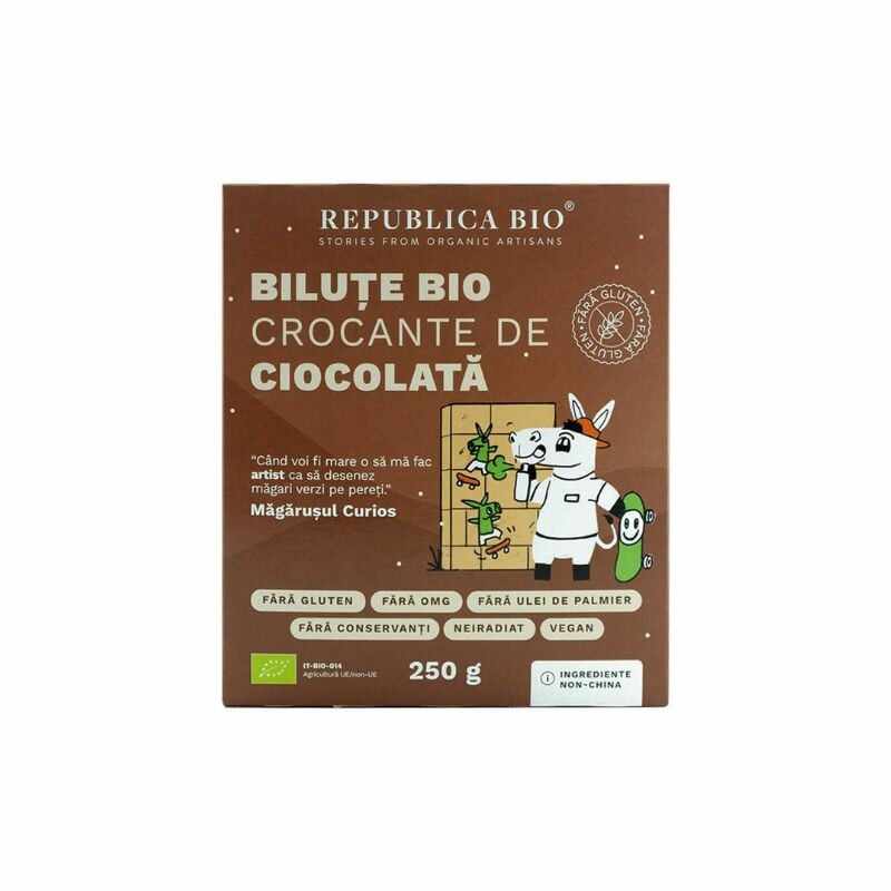 Republica BIO Bilute Bio crocante de ciocolata FARA GLUTEN, 250 g