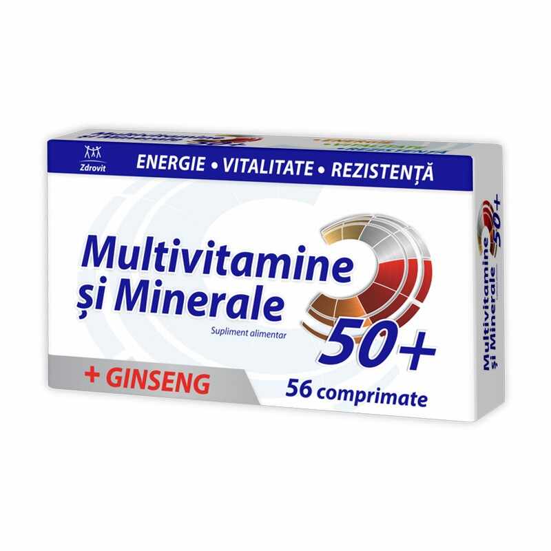 Zdrovit, Multivitamine + Minerale + Ginseng 50+, 56cpr