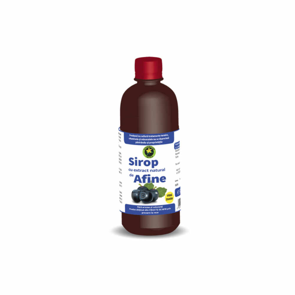Hypericum, Sirop cu extract natural de Afine- Hipocaloric, Hypericum, 500 ml