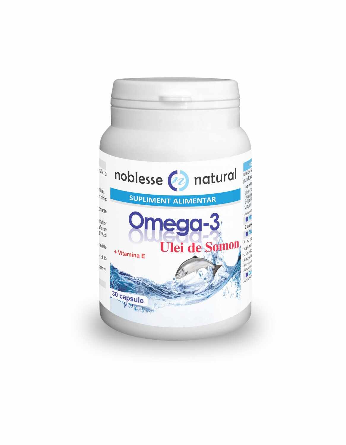 Noblesse Natural Omega 3-Ulei somon 1000mg+Vitamina E 10 mg 30 capsule