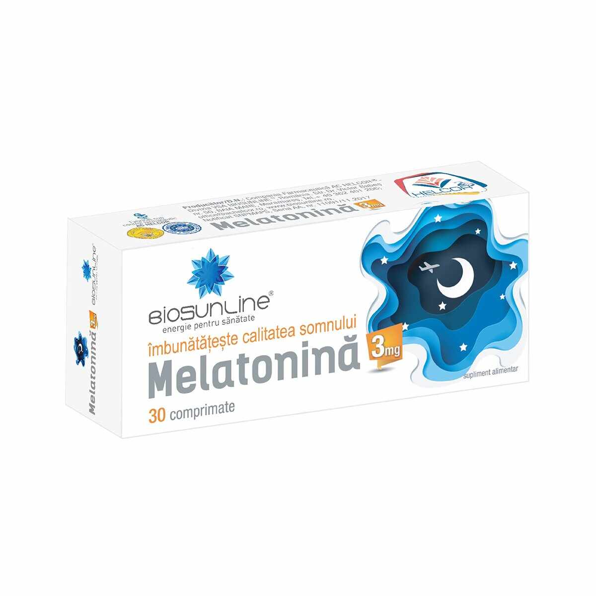 Melatonină 3 mg, BioSunLine, 30 comprimate