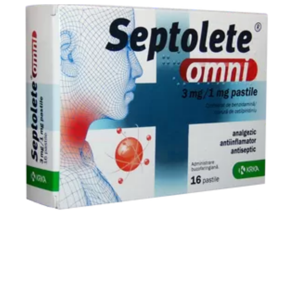 Septolete omni 3mg/1mg x 16 pastile