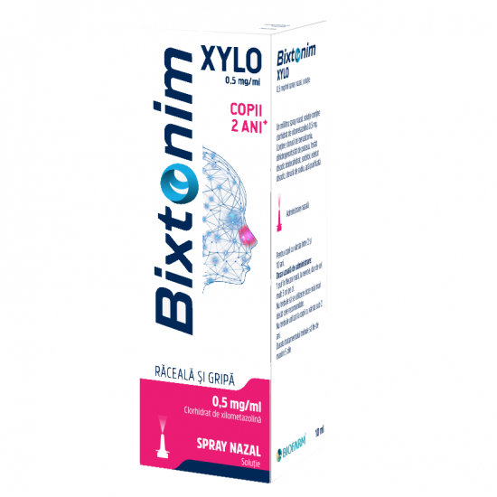 Spray nazal Bixtonim Xylo 0.5 mg/ml, Biofarm, 10 ml