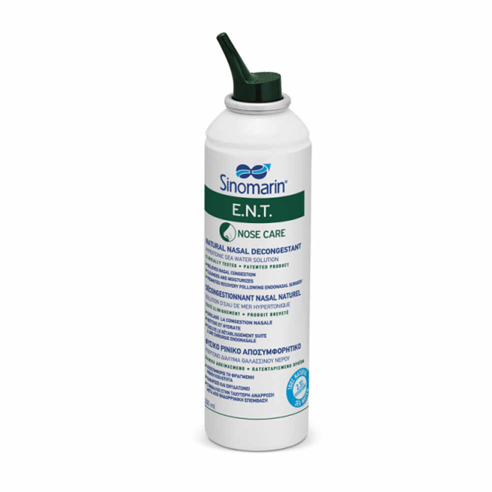 Spray decongestionant nazal hipertonic Sinomarin ENT, Gerolymatos International, 200 ml