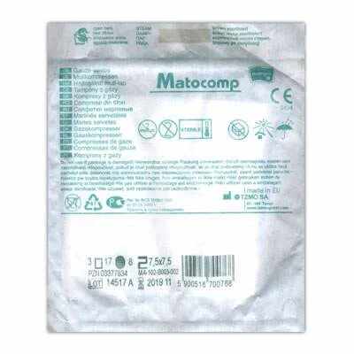 Matocomp, Compresă din tifon pliată în 3 straturi 7.5cm x 7.5cm