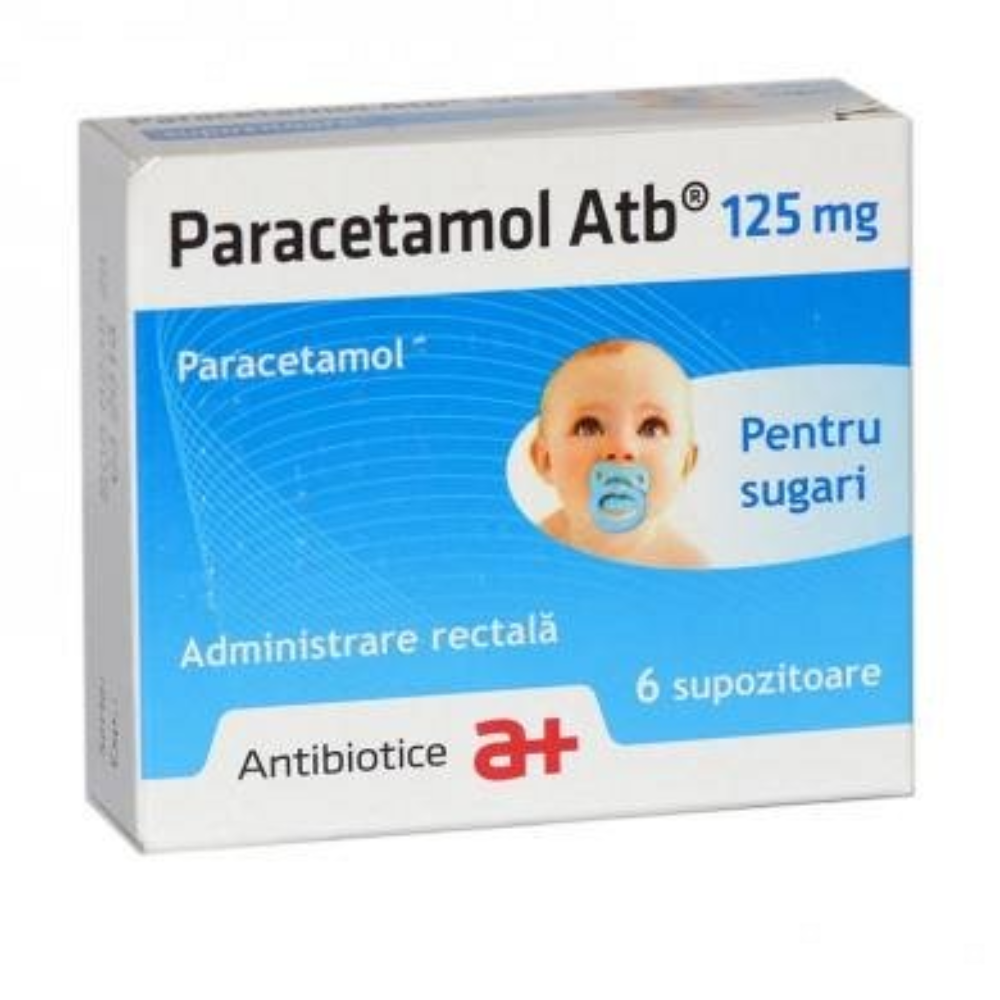 Paracetamol pentru copii 125mg, 6 supozitoare, Antibiotice SA