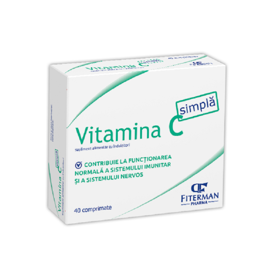 Fiterman Vitamina C simplă, 180 MG, 40 comprimate