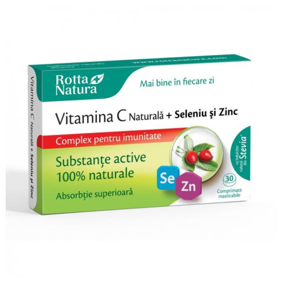 Rotta Natura, Vitamina C Naturala + Seleniu si Zinc, 30 comprimate