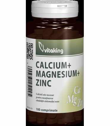 Vitaking Calciu-Magneziu cu Zinc 100 comprimate