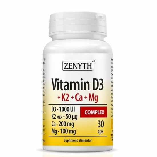 Zenyth, Vitamina D3 + K2 + Ca + Mg Complex, 30 capsule