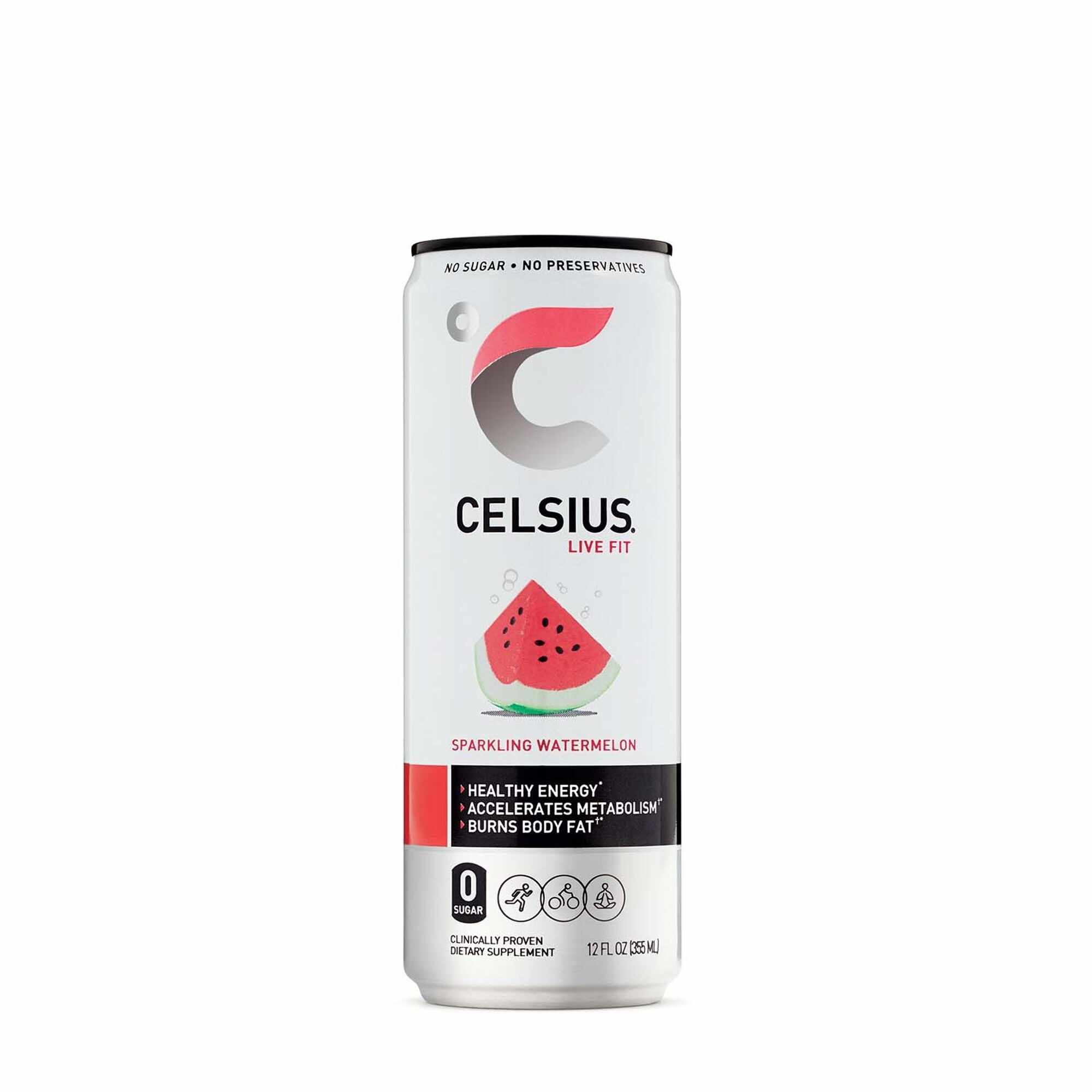 GNC Celsius Energy Drink, Bautura Energizanta Carbogazoasa cu Aroma de Pepene, 355 ml