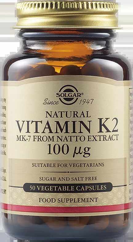 Vitamina K2 100μg, Solgar, 50 capsule vegetale