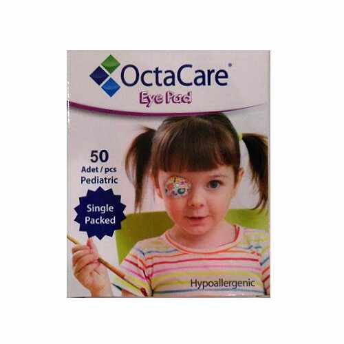Plasturi Oculari Pediatrici Sterili Fete - Octamed OctaCare Pediatric Eye Pad, 5cm x 6.2cm, 50 buc