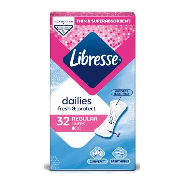 Absorbante Zilnice - Libresse Dailies Fresh Regular, 32 buc