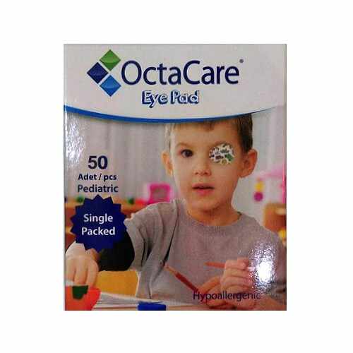 Plasturi Oculari Pediatrici Sterili Baieti - Octamed OctaCare Pediatric Eye Pad, 5cm x 6.2cm, 50 buc
