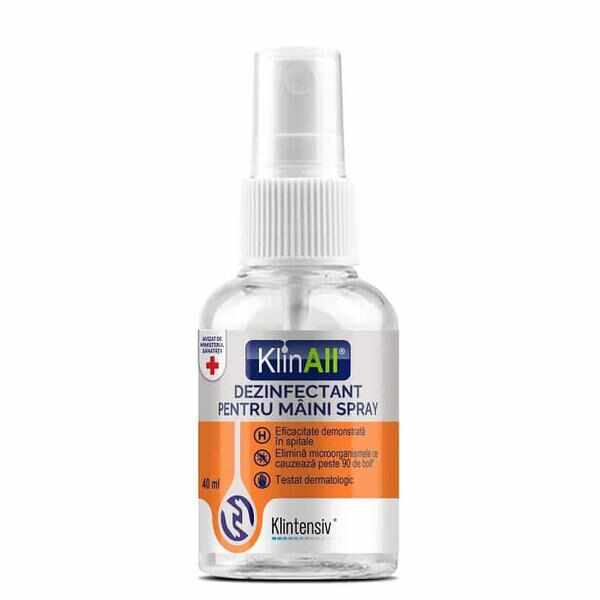 Spray Igienizant pentru Maini - Klintensiv KlinAll, 40 ml